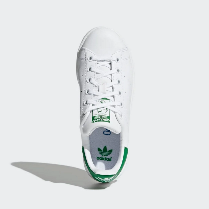 Adidas Originals scarpa sneakers junior unisex Stan Smith M20605 bianco verde Variable Lacing Tension Ventilated Tongue Construction