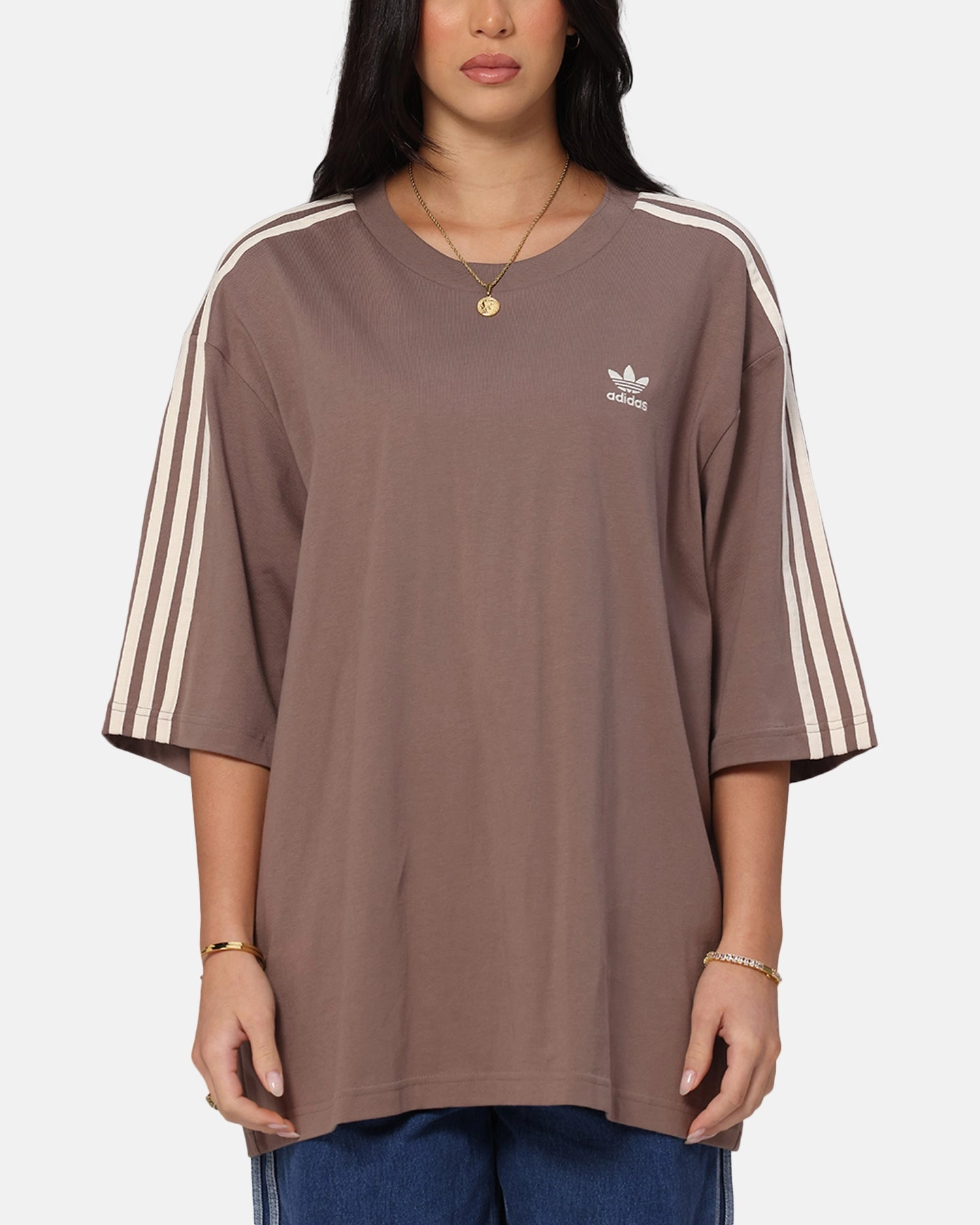 Essential Wardrobe SkinFriendlyFibers Adidas Oversized T-Shirt Brown