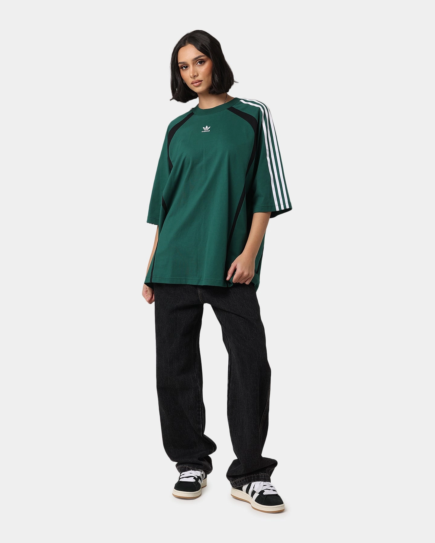 Adidas Oversized T-Shirt Collegiate Green Flatlock stitching Teenager fashion
