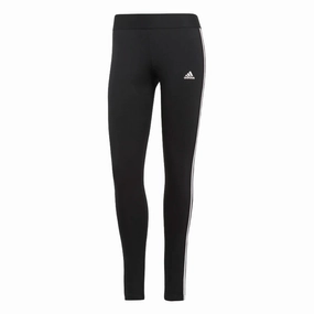 Reinforced Hem Stitching Adidas pantalone sportivo da ragazza in cotone elasticizzato Leggings Essentials 3-stripes black
