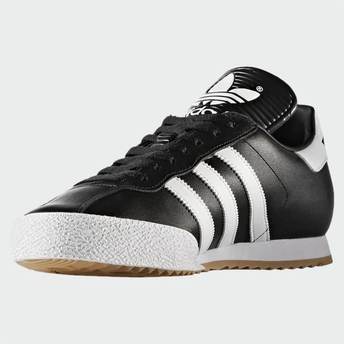 afternoon running footwear adidas Samba Super Men's Black Leather Trainers 019099