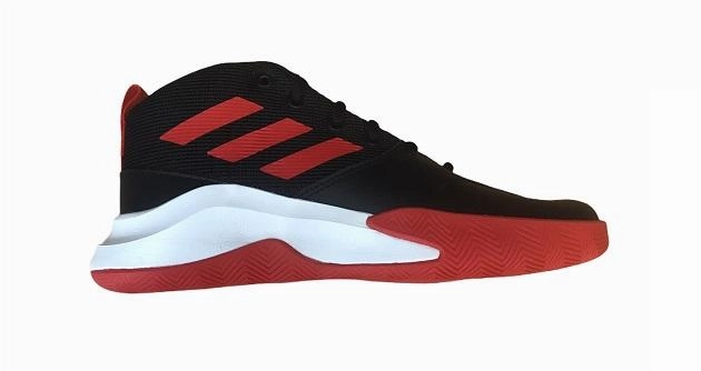 Adidas scarpa da pallacanestro da ragazzo Ownthegame K Wide EF0309 nero rosso running belt