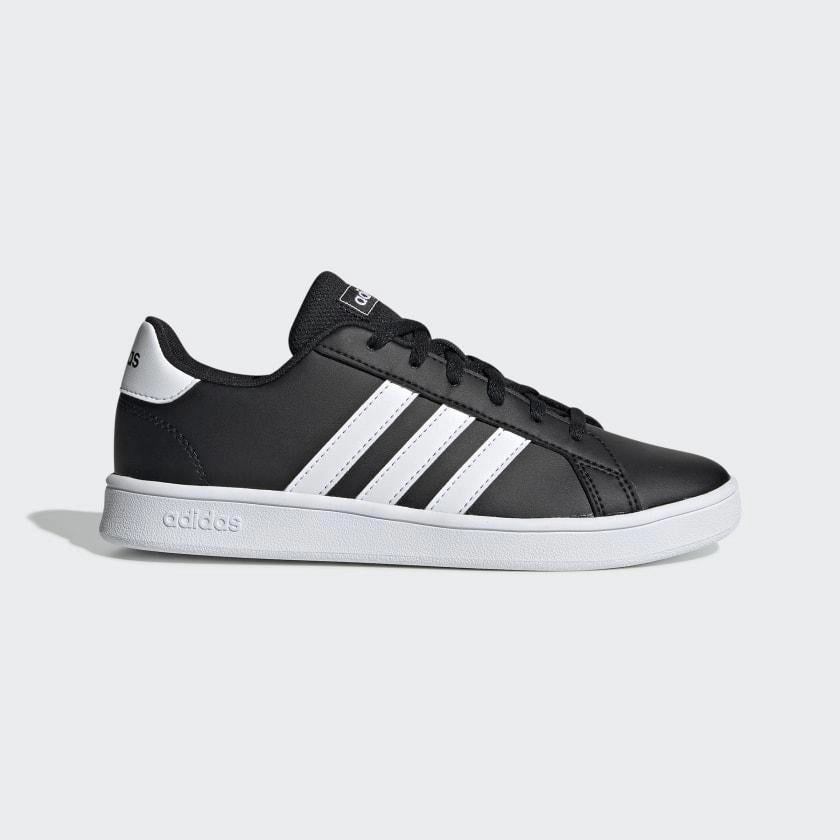 Toe Protection Adidas scarpa sneakers da ragazzi Grand Court K EF0102 nero-bianco
