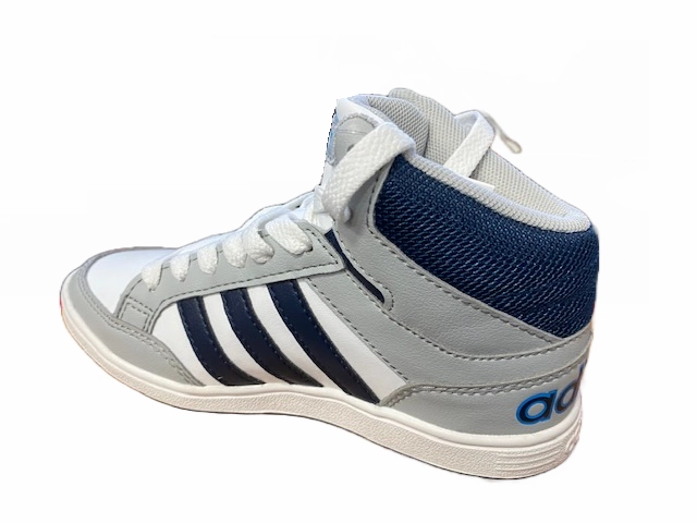 Adidas scarpa sneakers da ragazzo Hoops Mid B74657 bianco-grigio Heat resistant