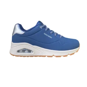 Skechers scarpa sneakers da donna Uno Shimmer Away 155196/NVS blu-argento socially - responsible