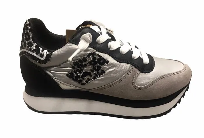 Lotto Leggenda scarpa sneakers da donna Wedge Metal NY 215092 5A5 nero-argento buckle - strap shoes