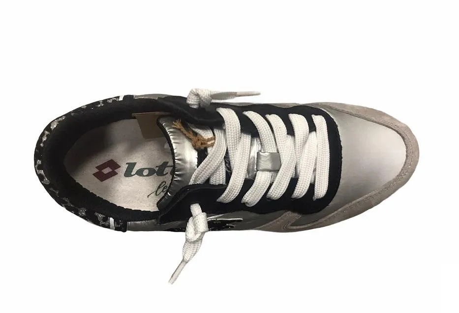 Lotto Leggenda scarpa sneakers da donna Wedge Metal NY 215092 5A5 nero-argento Gradual Transition Midsole high - profile shoes