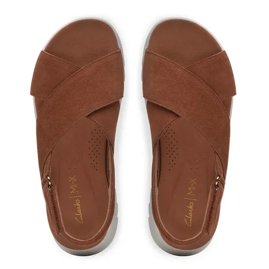 Durable Travel Footwear Fashion Edge Clarks sandalo da donna Dash Lite Wish 171950 4 dark tan suede