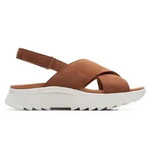 Cut Outs Sustainable Cork Footbed Clarks sandalo da donna Dash Lite Wish 171950 4 dark tan suede
