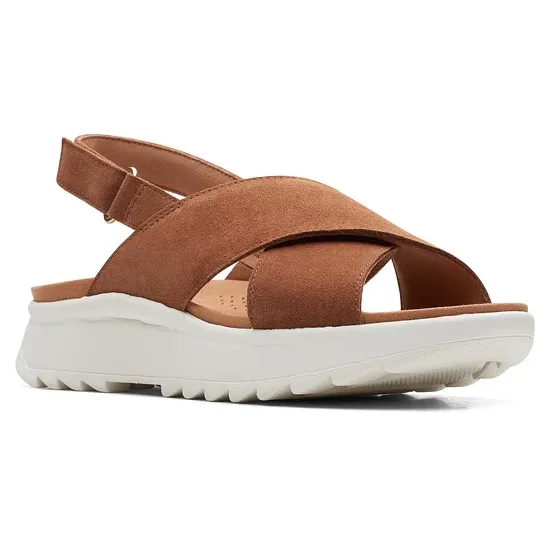 Easy Adjust Outdoor Wear Clarks sandalo da donna Dash Lite Wish 171950 4 dark tan suede