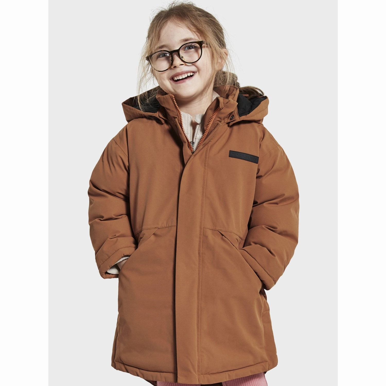 Didriksons Acorn Brown Timon Kids Parka Anti Pilling Surface Treatment