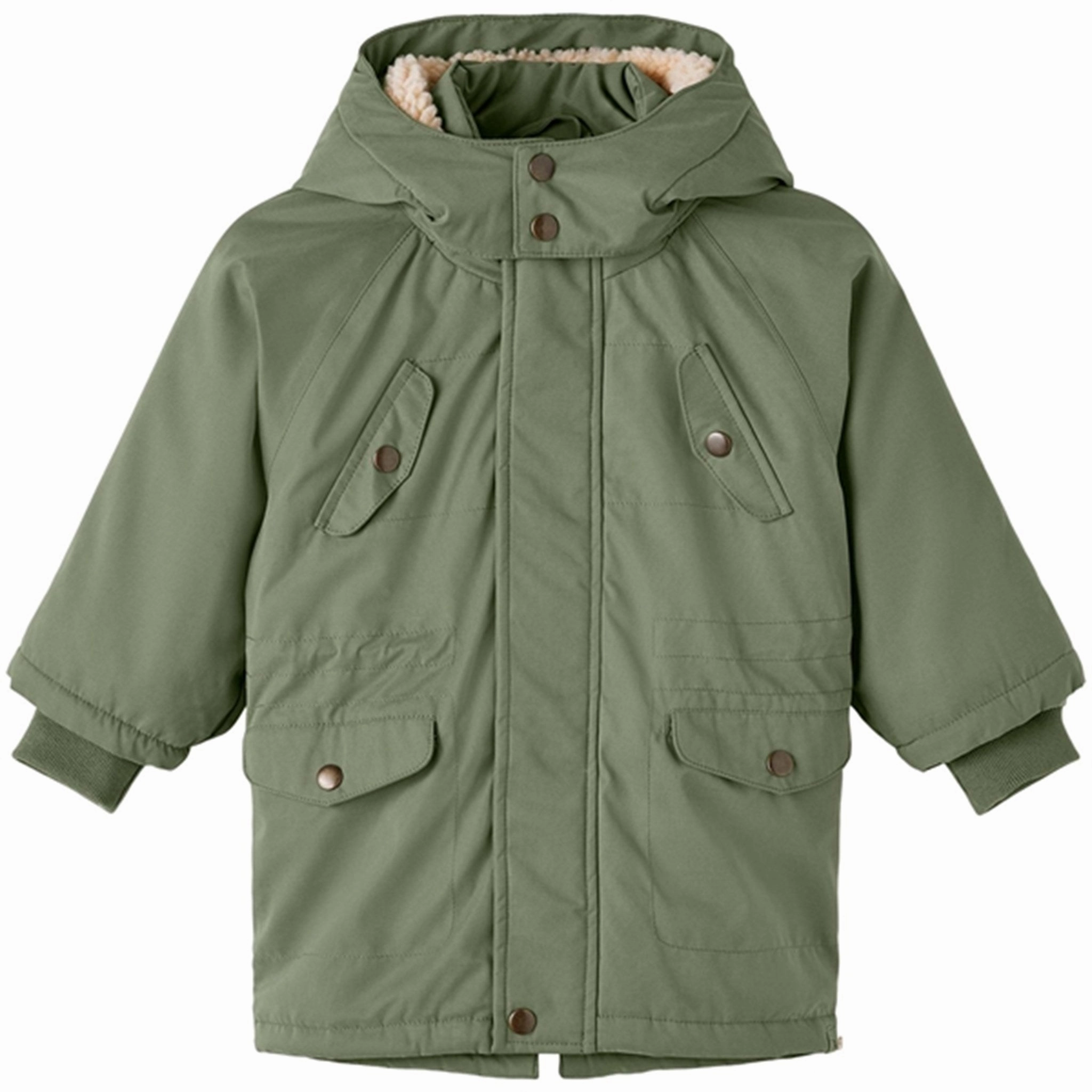 Ergonomic Mobility Cut Lil'Atelier Oil Green Golan Padded Jacket