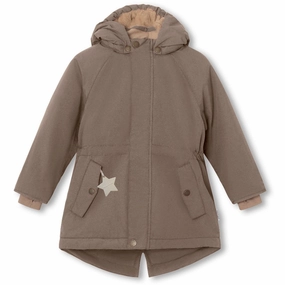 Mini A ture Morel grey Vikania Fleece Winter Jacket AdjustableDrawcordHem Double Layered Fabric