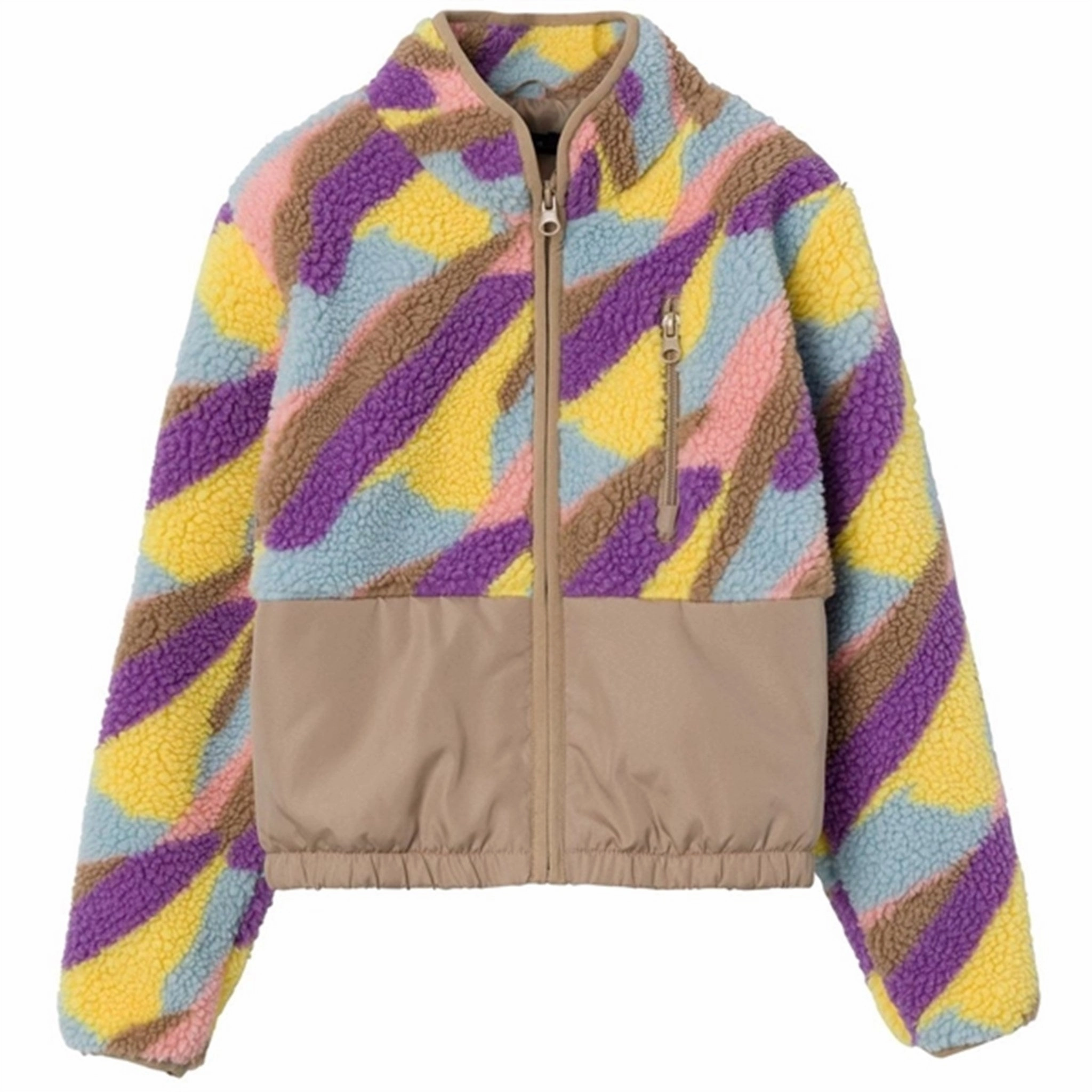 MeshLinedVents Reflective Trim Name it Savannah Tan Molla Teddy Jacket