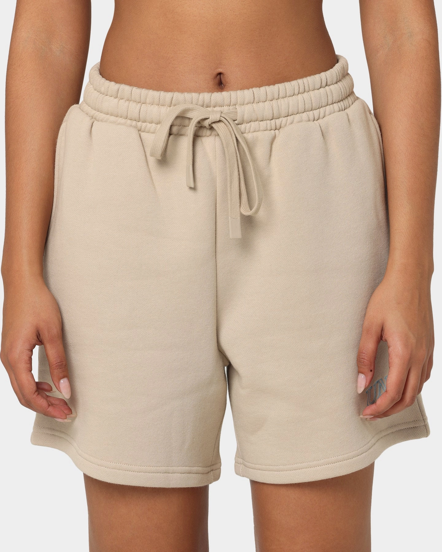 Quality Material National Collegiate Athletic Association Women's UNC Tar Heels Vintage Embroidered High Waisted Shorts Clay