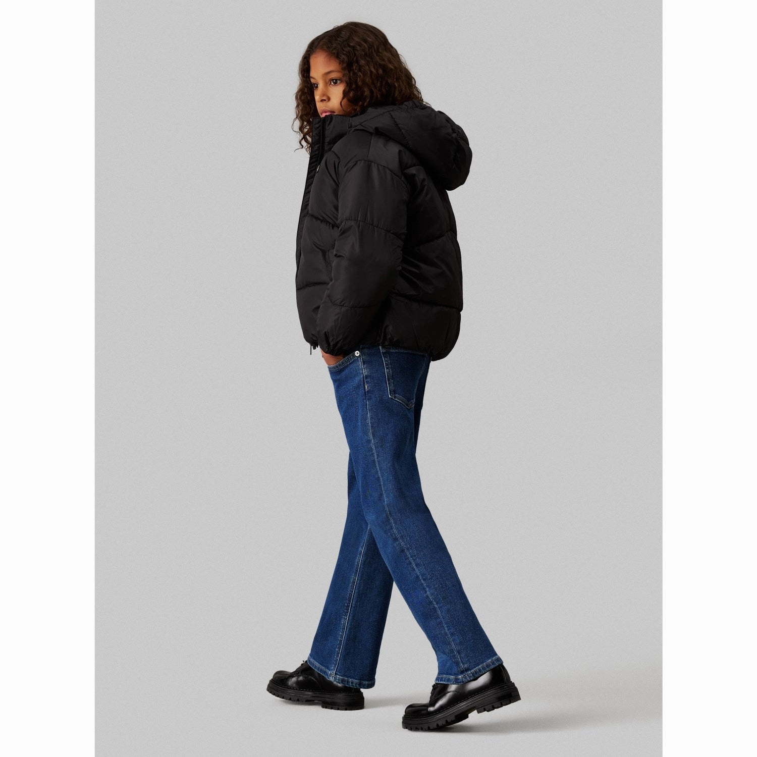 Windproof Thermal Shell Calvin Klein Ck Short Puffer Jacket Ck Black