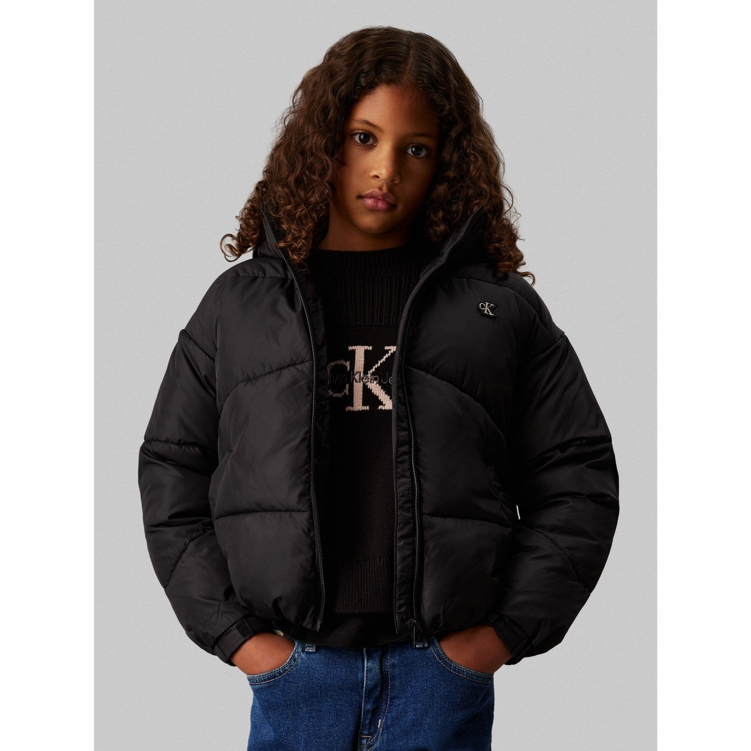 Calvin Klein Ck Short Puffer Jacket Ck Black Multi Purpose Loops