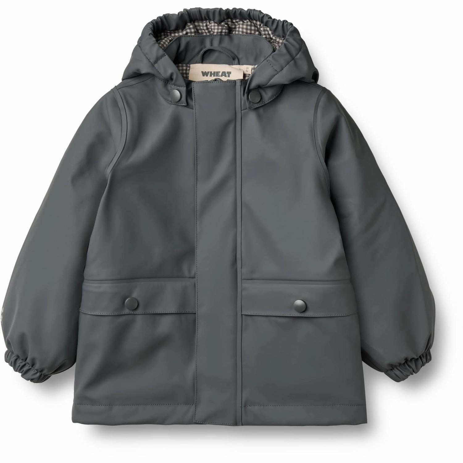 Wheat Greyblue Thermo Rain Coat Aju Button Fastenings Moisture wicking