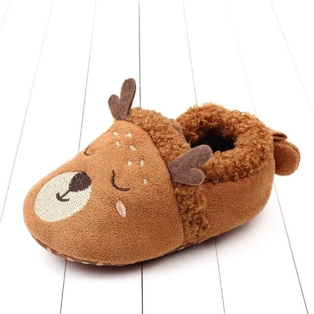Adorable Cartoon Anti-slip Prewalker Baby Slippers