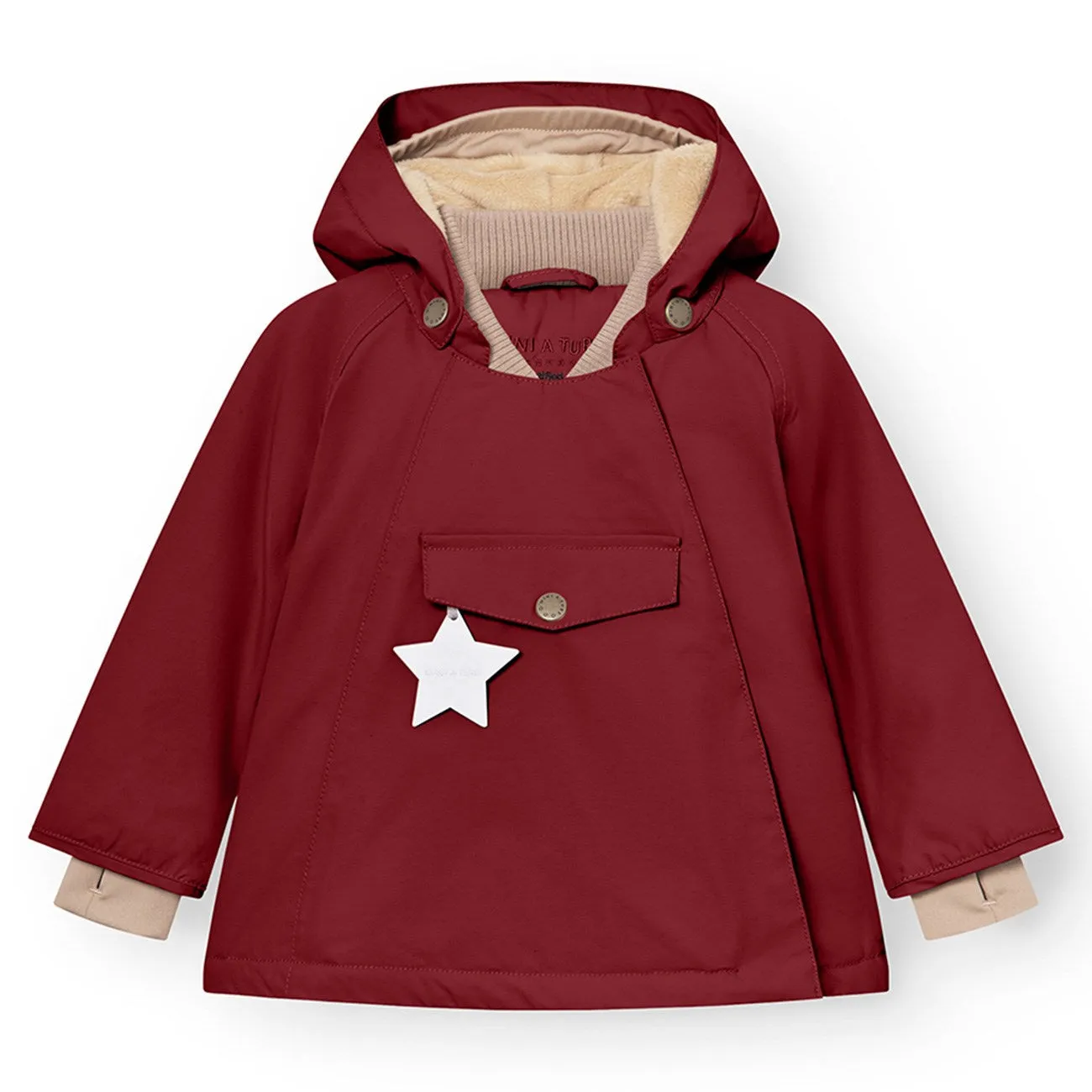 AllPurposeFastening Mini A ture Red merlot Wang Fleece Winter Jacket