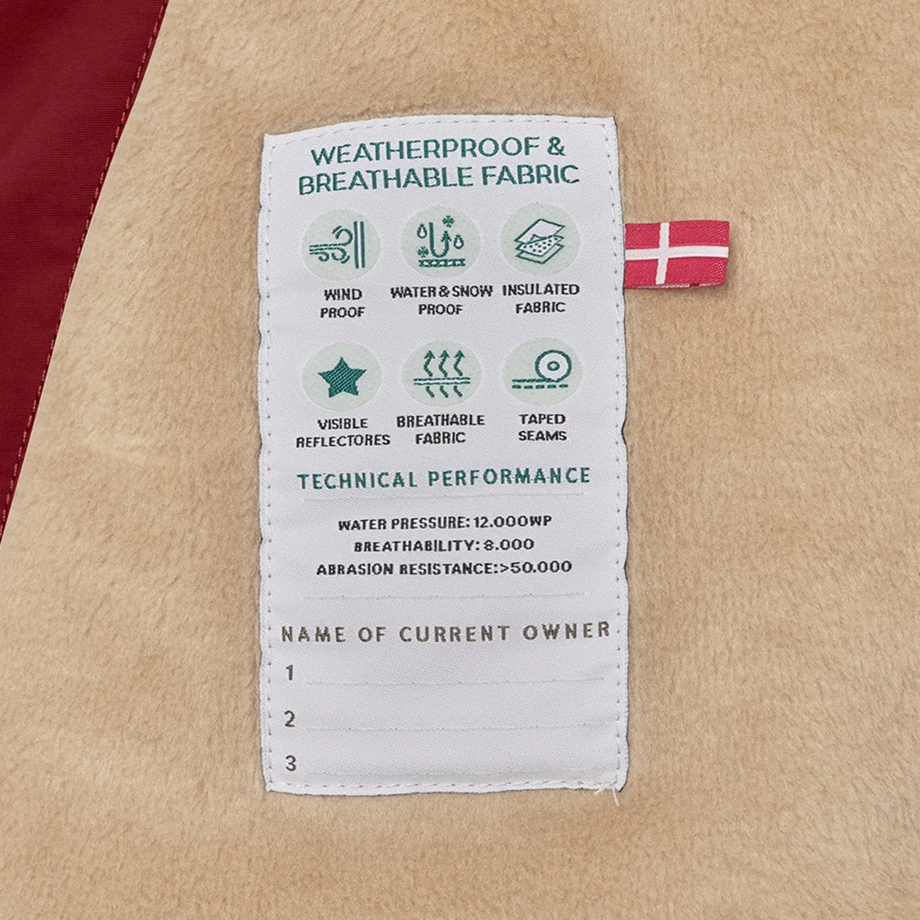 Non Irritating Collar Snap Closure System Mini A ture Red merlot Wang Fleece Winter Jacket