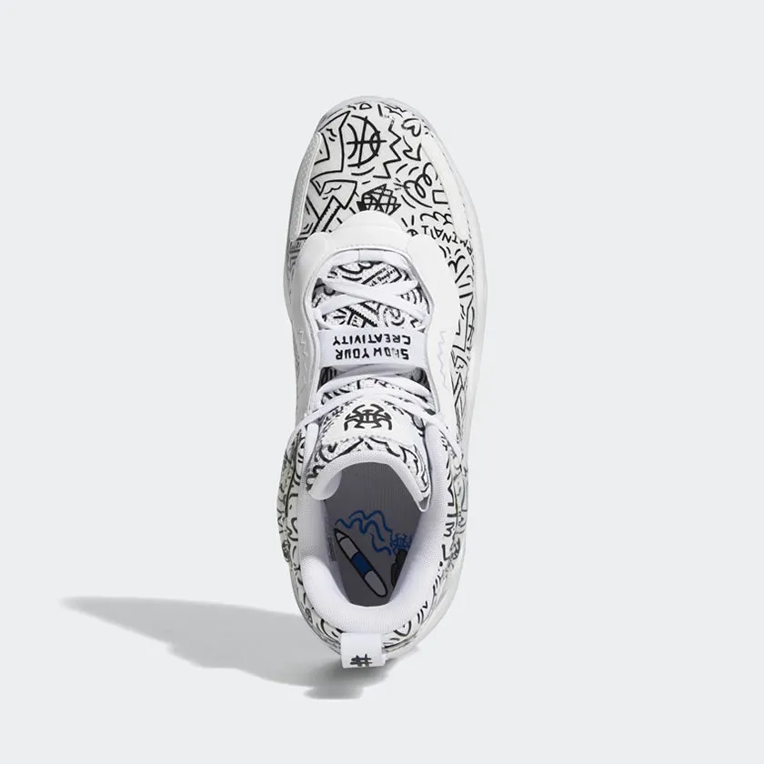 Adidas D.O.N. Issue #3 Men's White Trainers GY3775 inauguration - themed running option knee - high sock