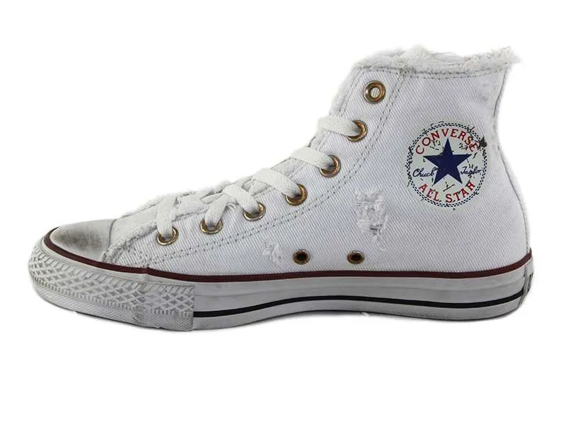 Converse sneakers alta in denim CT HI 123159 bianca cushioned synthetic shoes