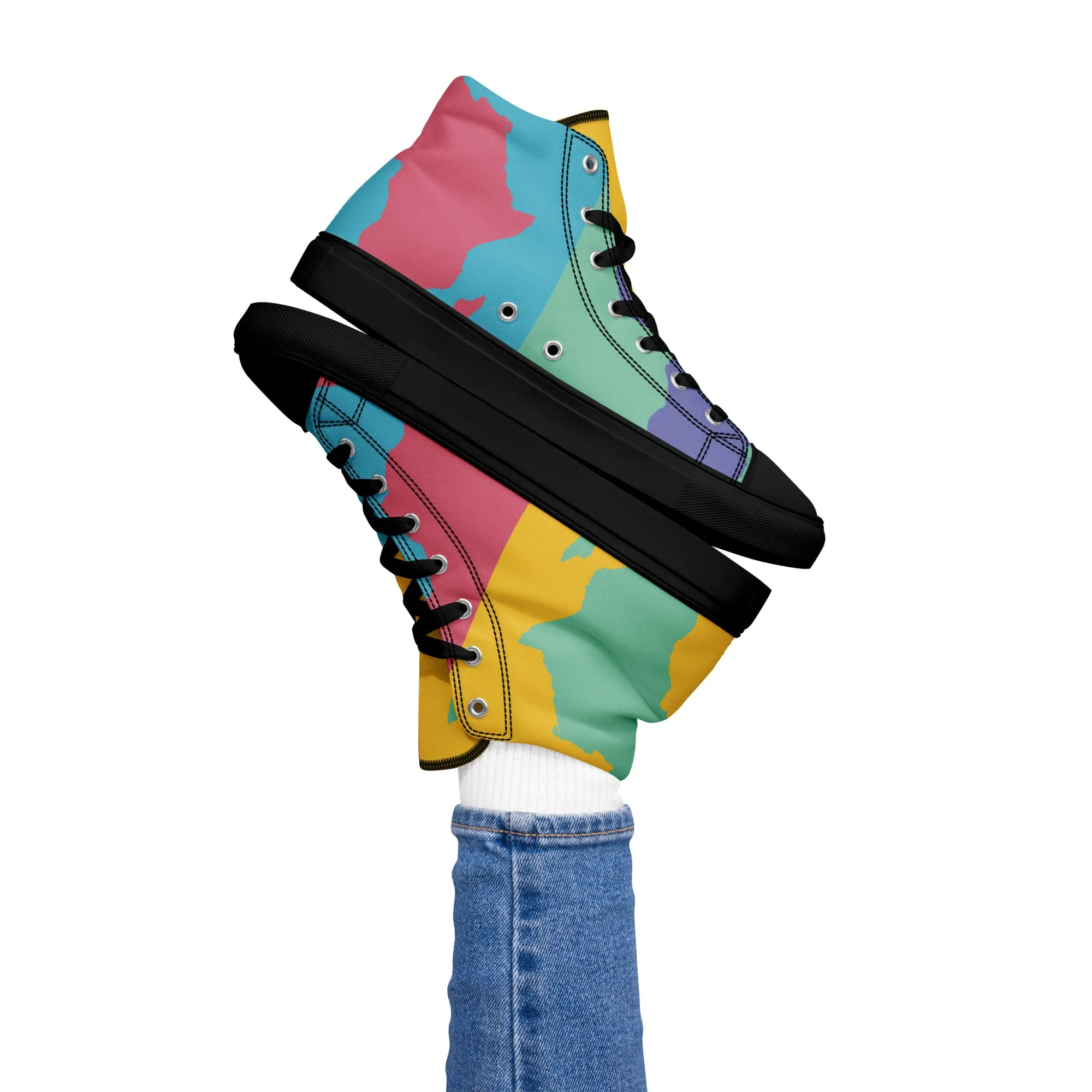 AFRICA WARHOL Women's High Top Canvas Shoes (Retro)