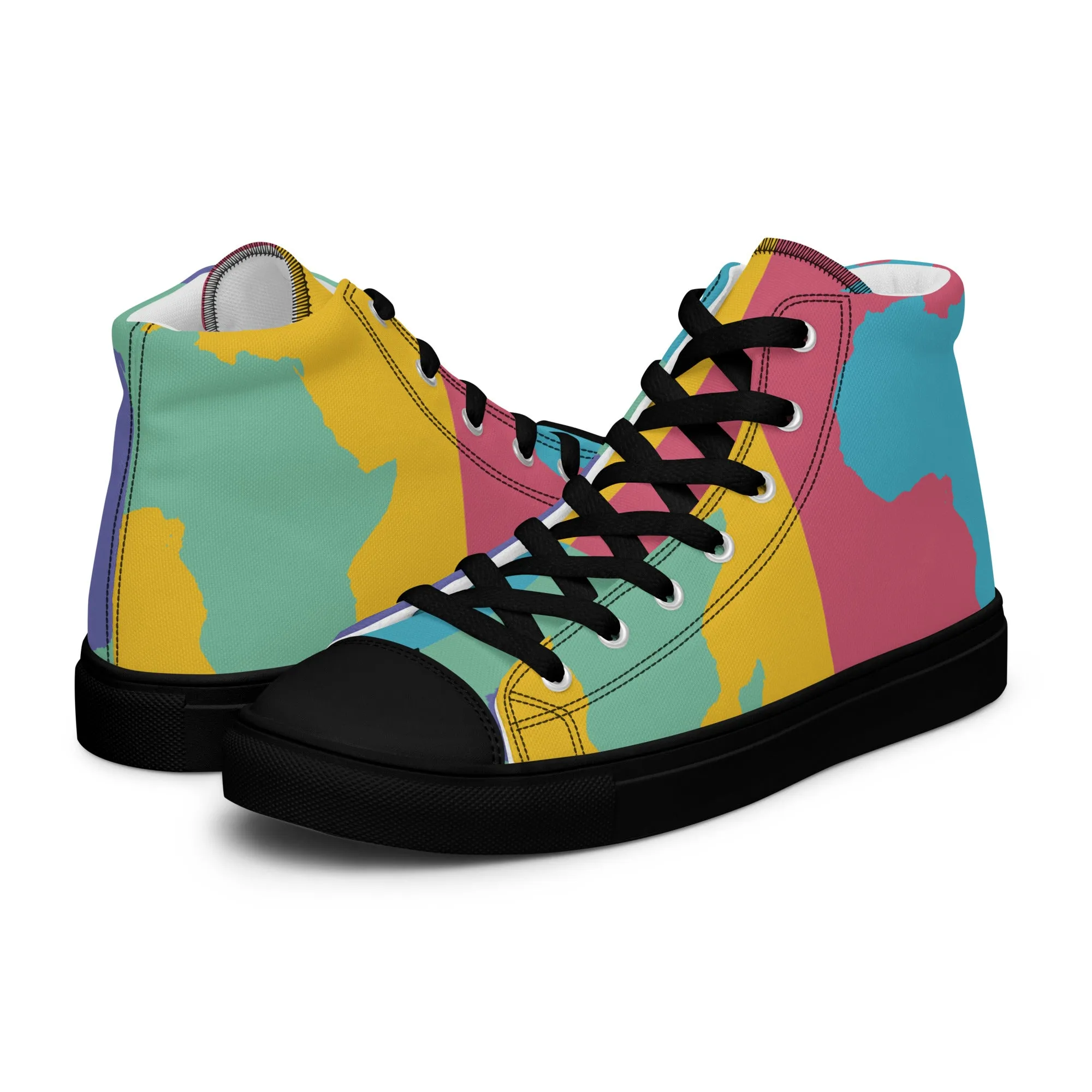 AFRICA WARHOL Women's High Top Canvas Shoes (Retro)
