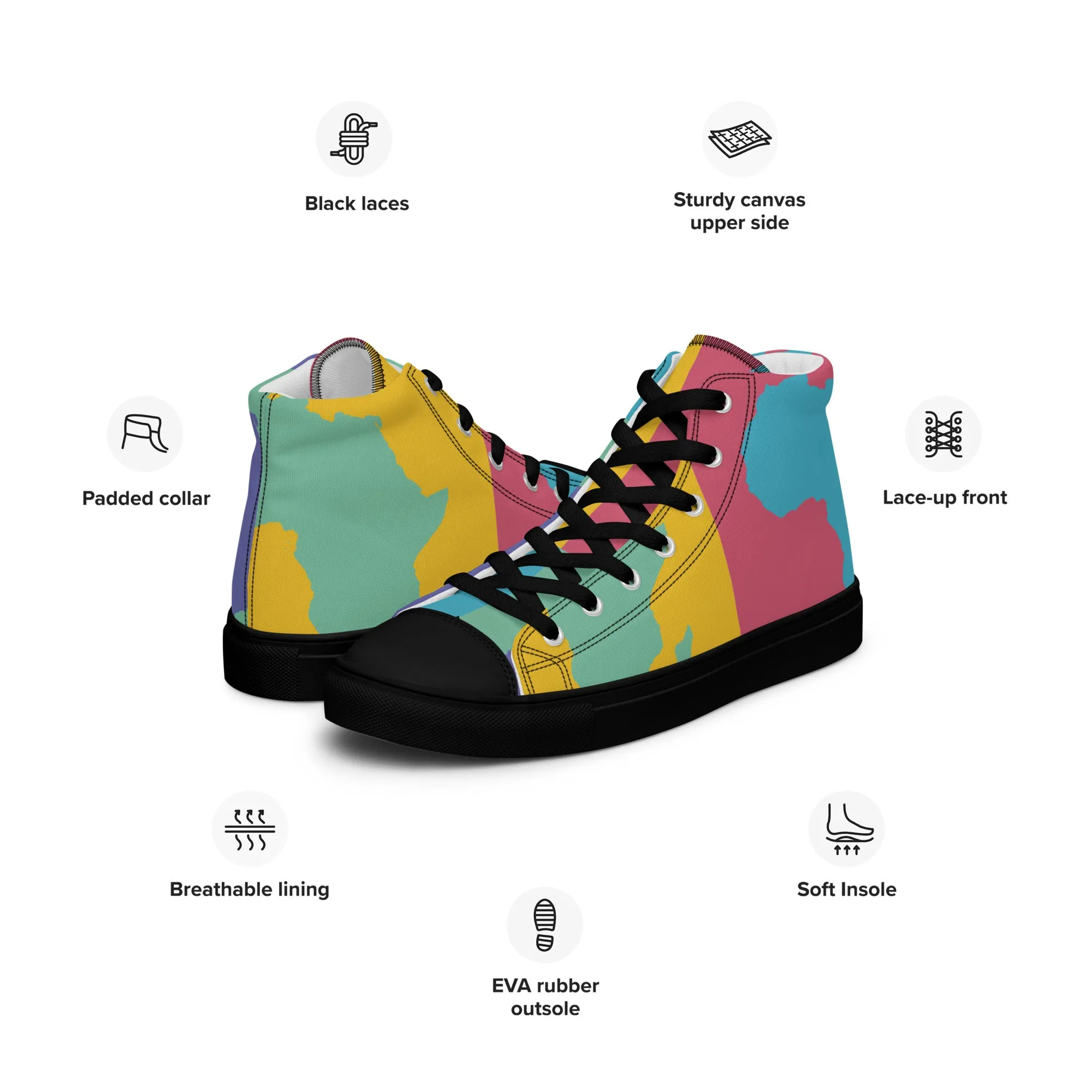 AFRICA WARHOL Women's High Top Canvas Shoes (Retro)