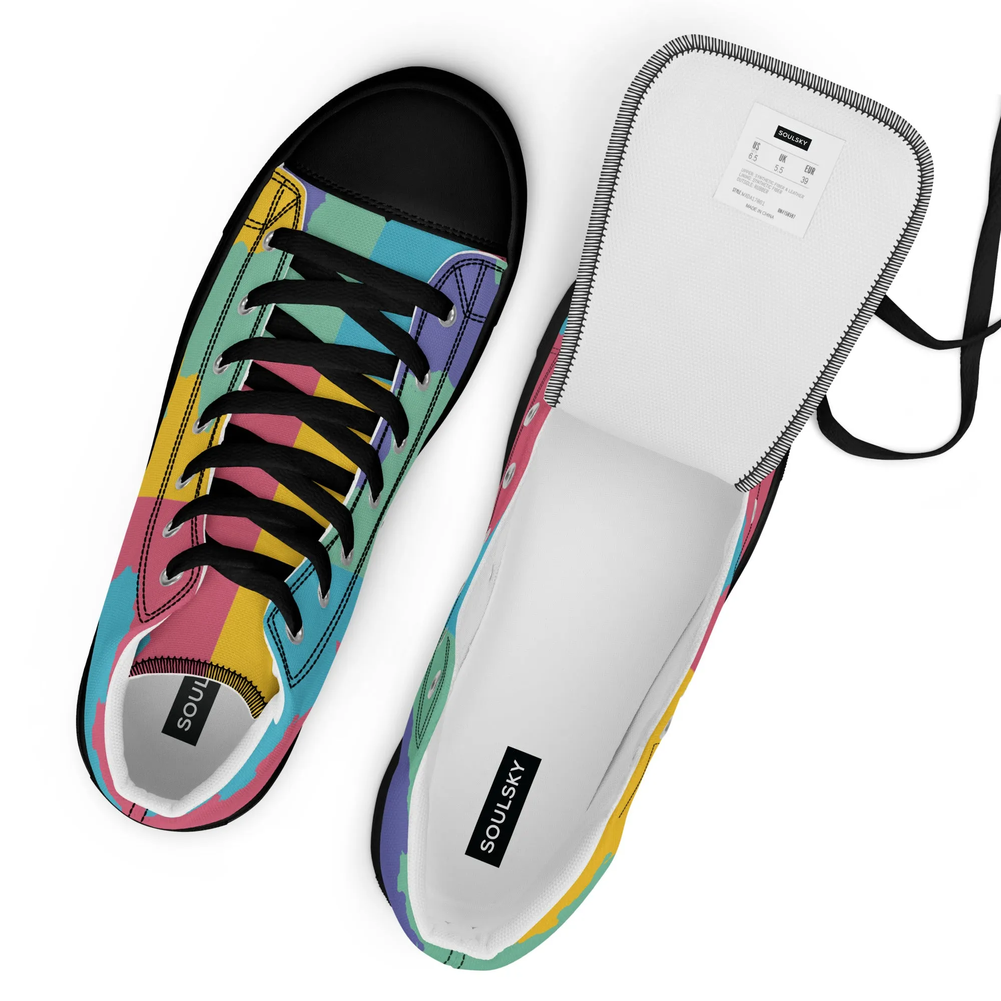 AFRICA WARHOL Women's High Top Canvas Shoes (Retro)