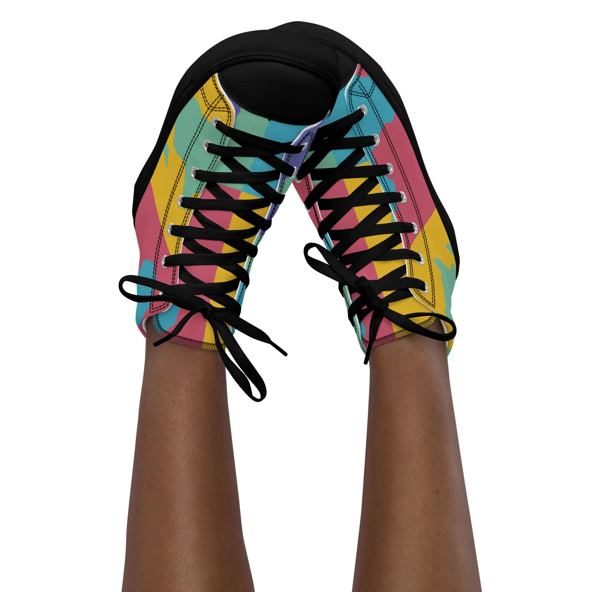 AFRICA WARHOL Women's High Top Canvas Shoes (Retro)