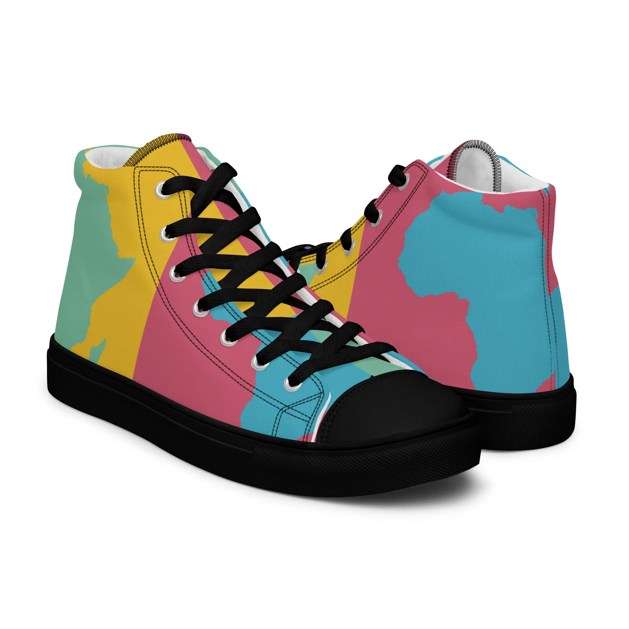 AFRICA WARHOL Women's High Top Canvas Shoes (Retro)