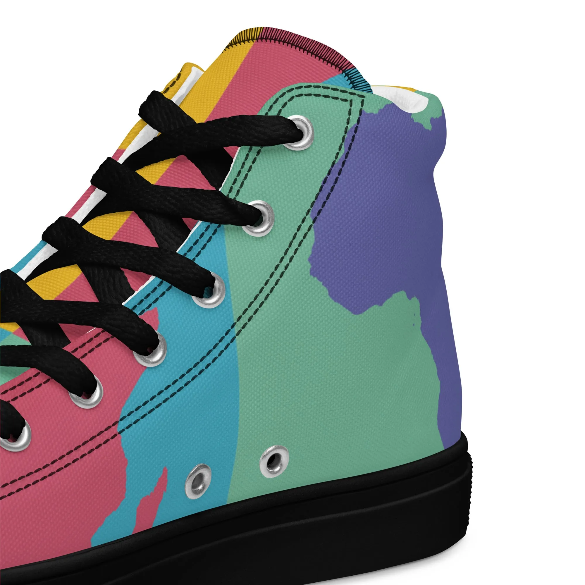AFRICA WARHOL Women's High Top Canvas Shoes (Retro)