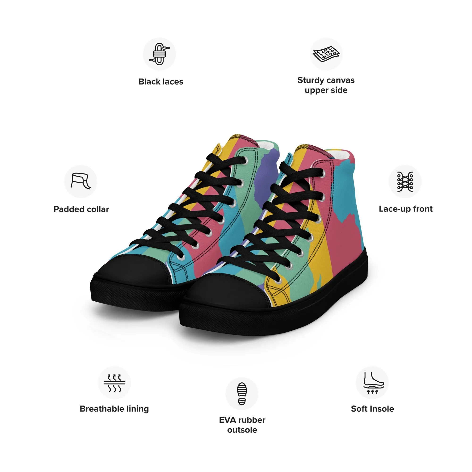 AFRICA WARHOL Women's High Top Canvas Shoes (Retro)