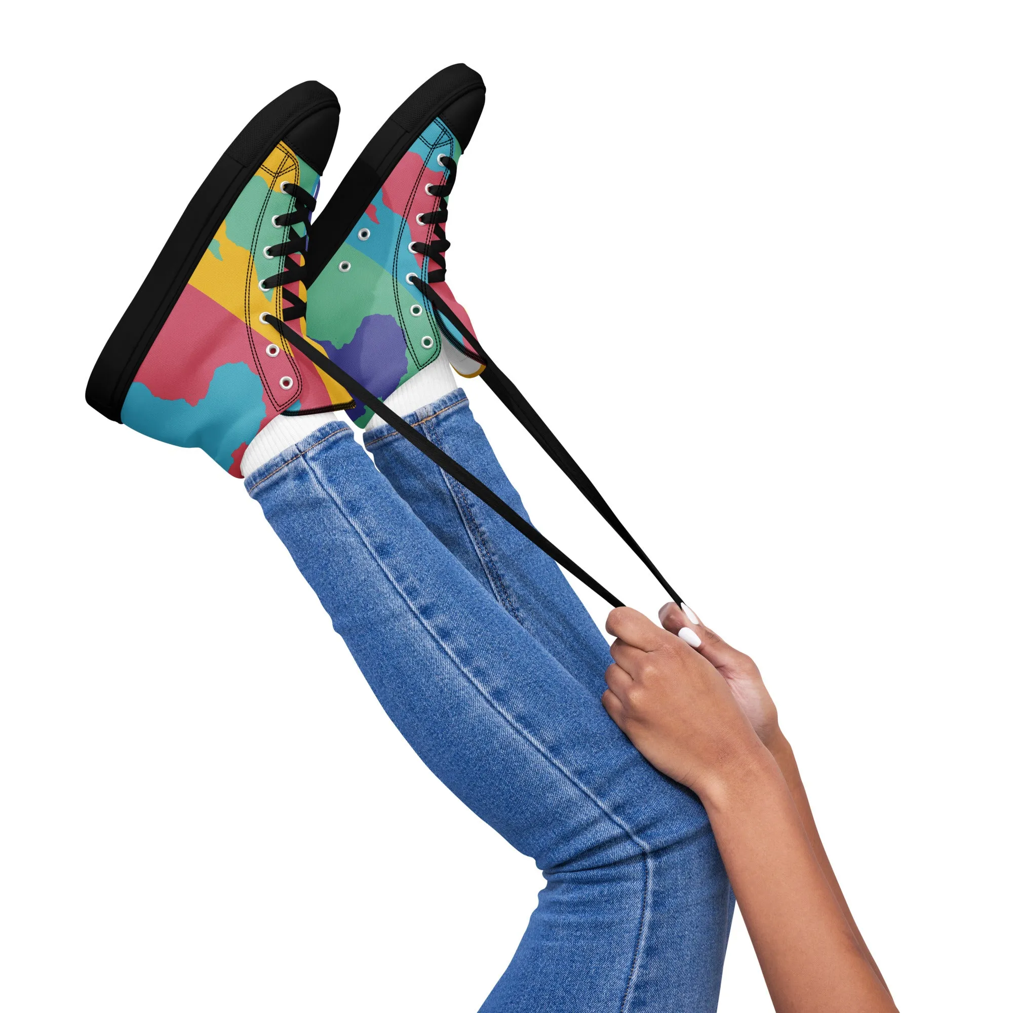 AFRICA WARHOL Women's High Top Canvas Shoes (Retro)