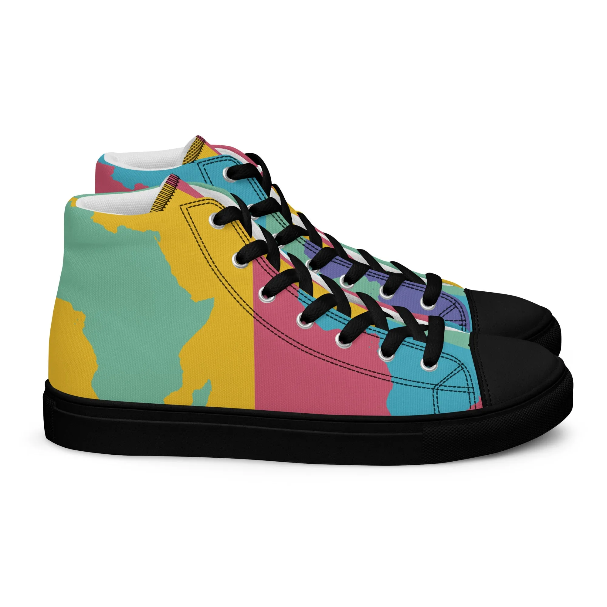 AFRICA WARHOL Women's High Top Canvas Shoes (Retro)