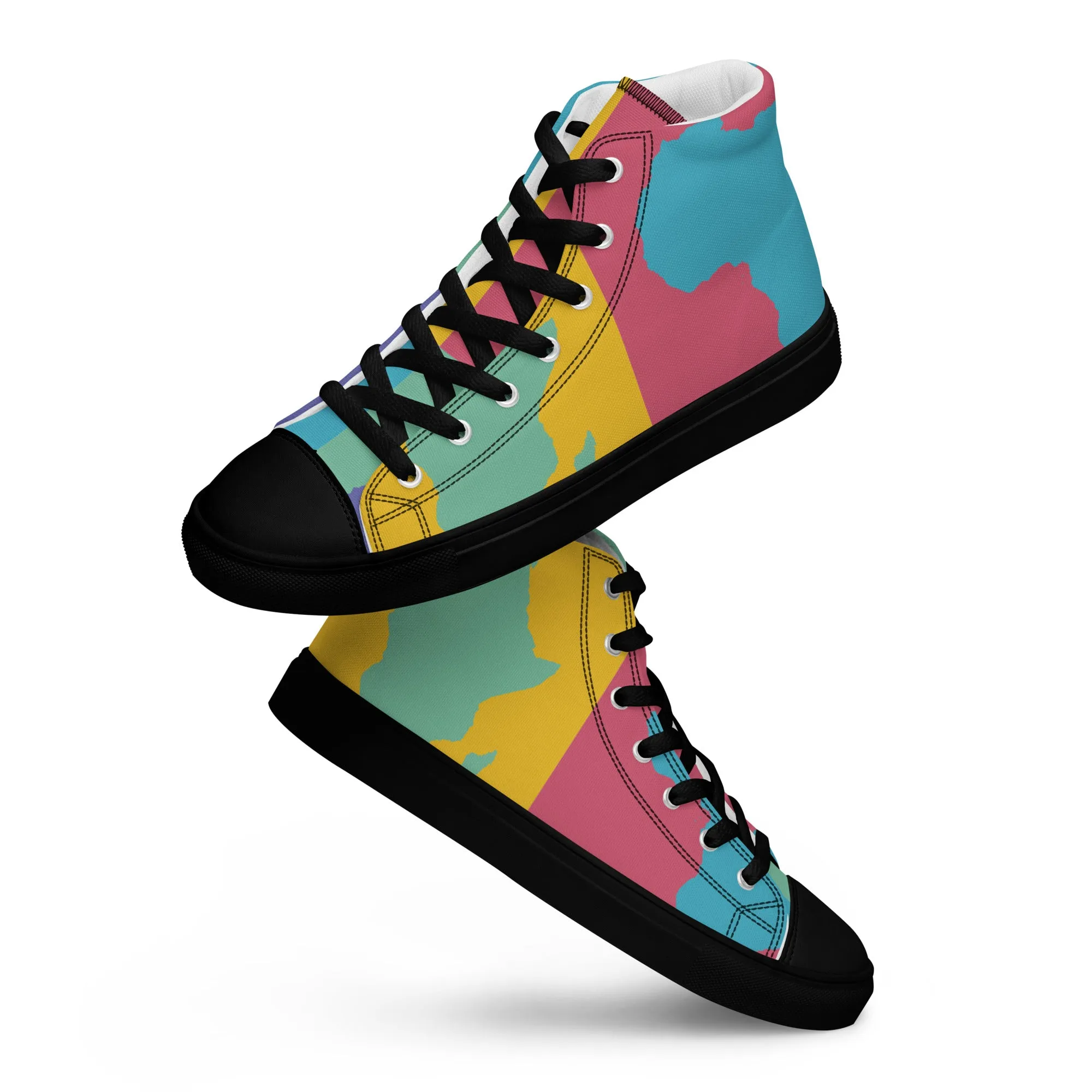 AFRICA WARHOL Women's High Top Canvas Shoes (Retro)