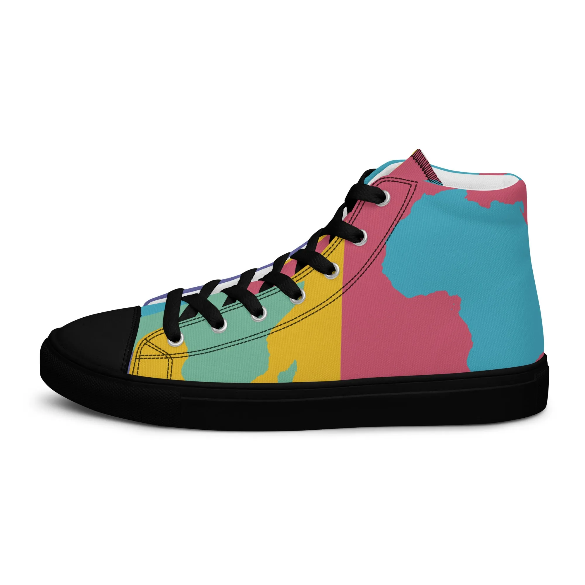AFRICA WARHOL Women's High Top Canvas Shoes (Retro)