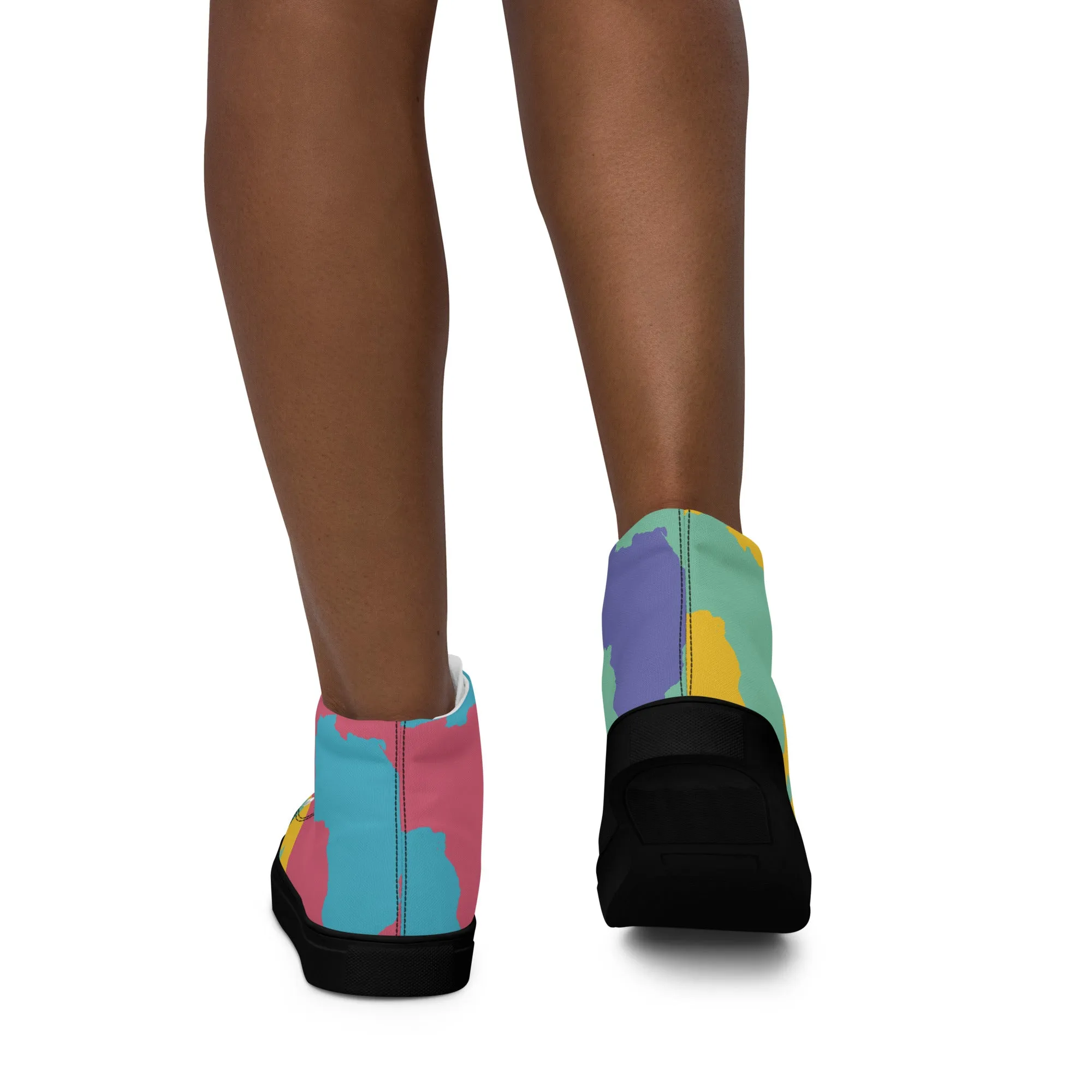 AFRICA WARHOL Women's High Top Canvas Shoes (Retro)