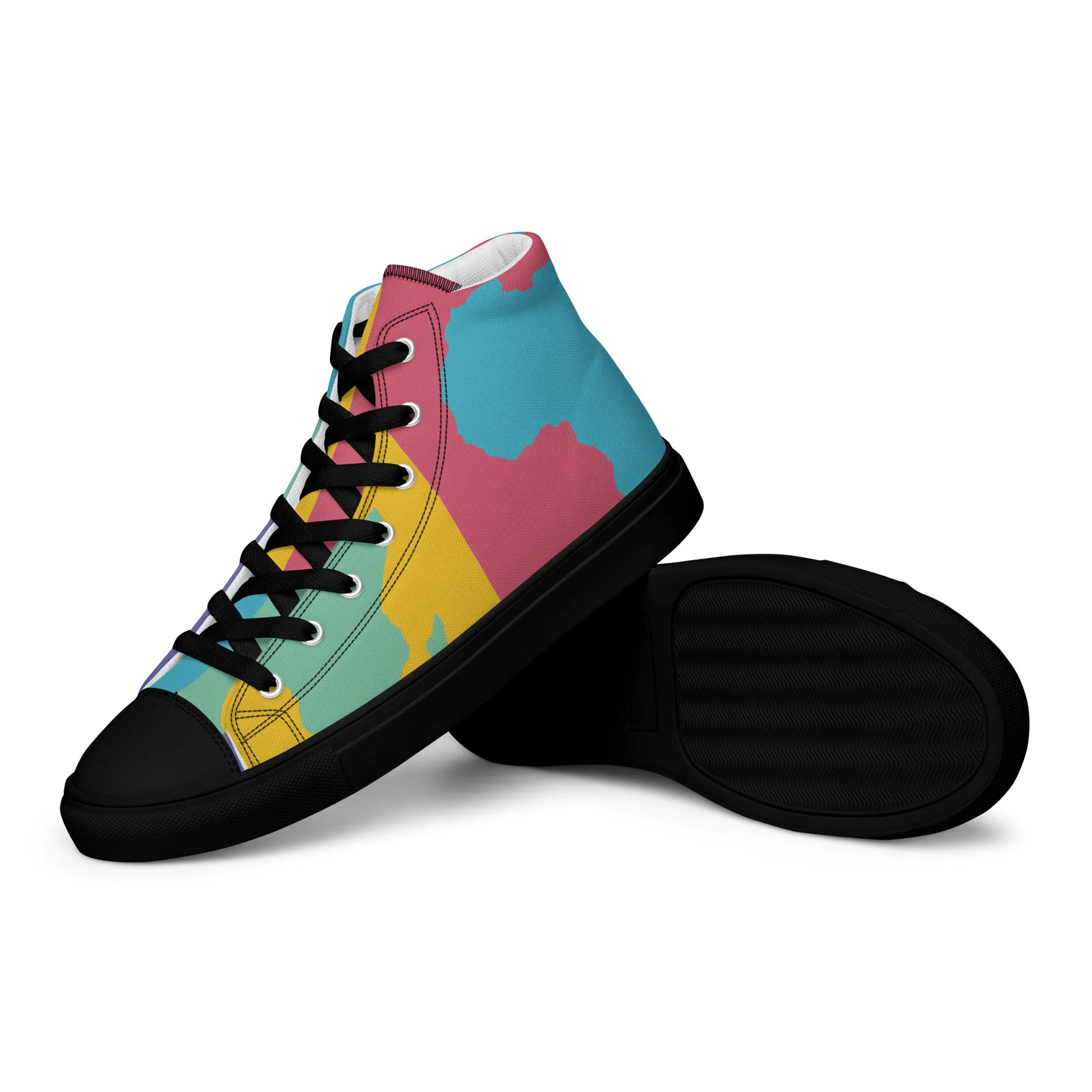 AFRICA WARHOL Women's High Top Canvas Shoes (Retro)