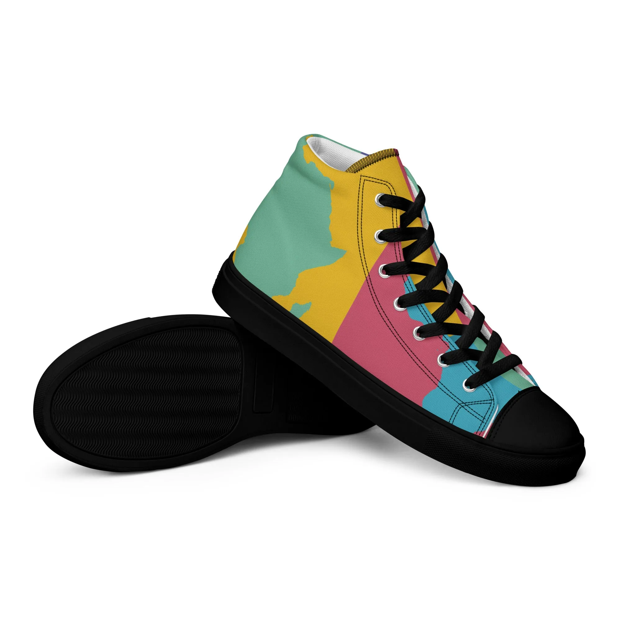 AFRICA WARHOL Women's High Top Canvas Shoes (Retro)