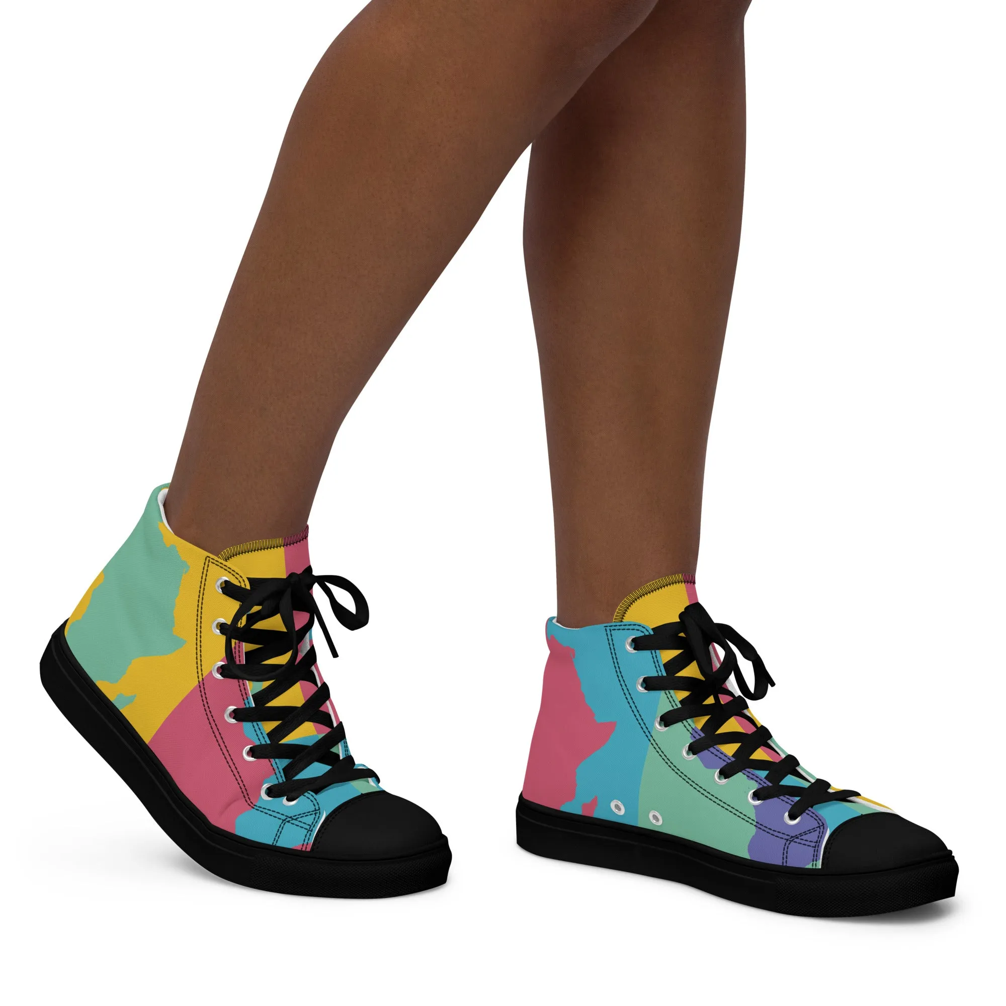 AFRICA WARHOL Women's High Top Canvas Shoes (Retro)