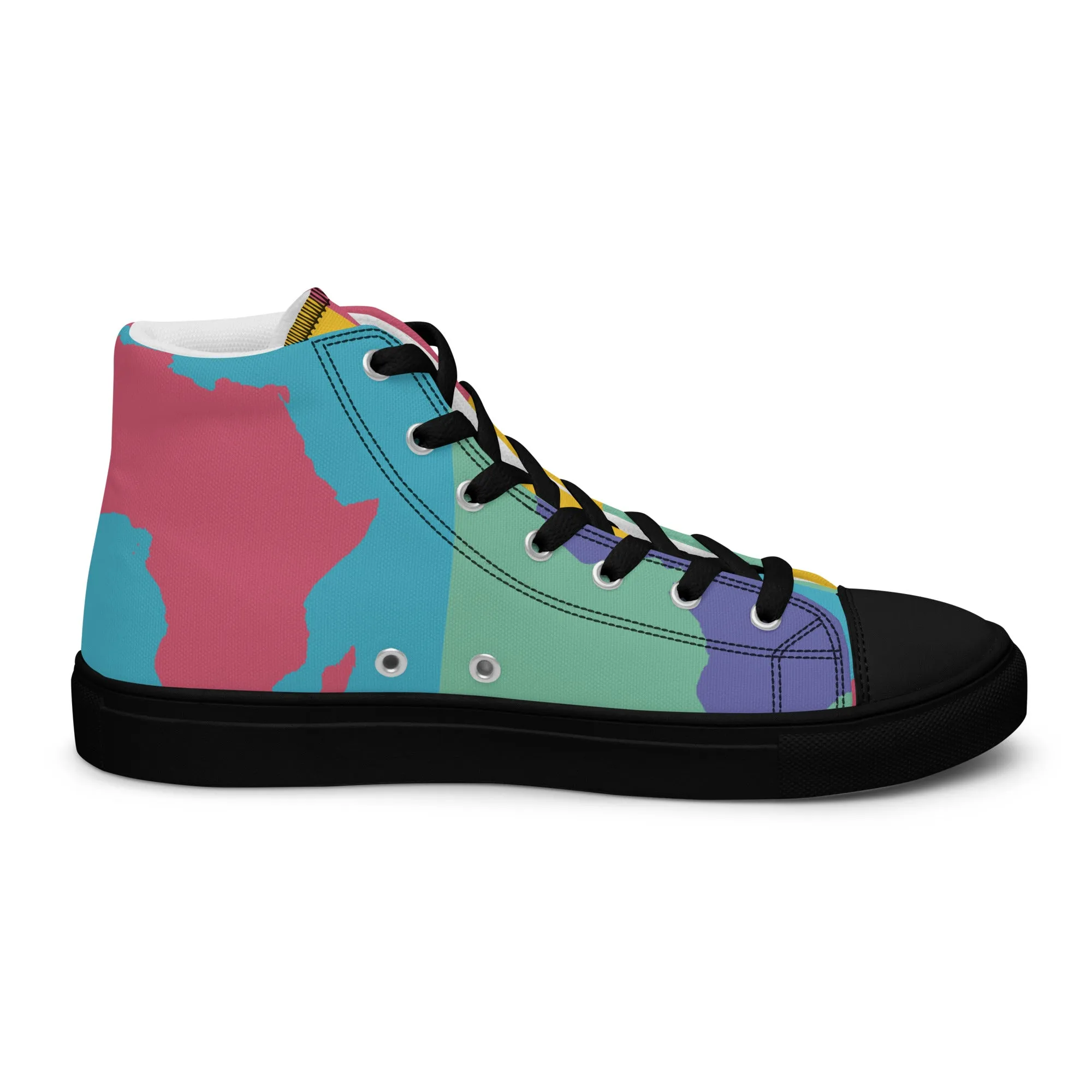 AFRICA WARHOL Women's High Top Canvas Shoes (Retro)