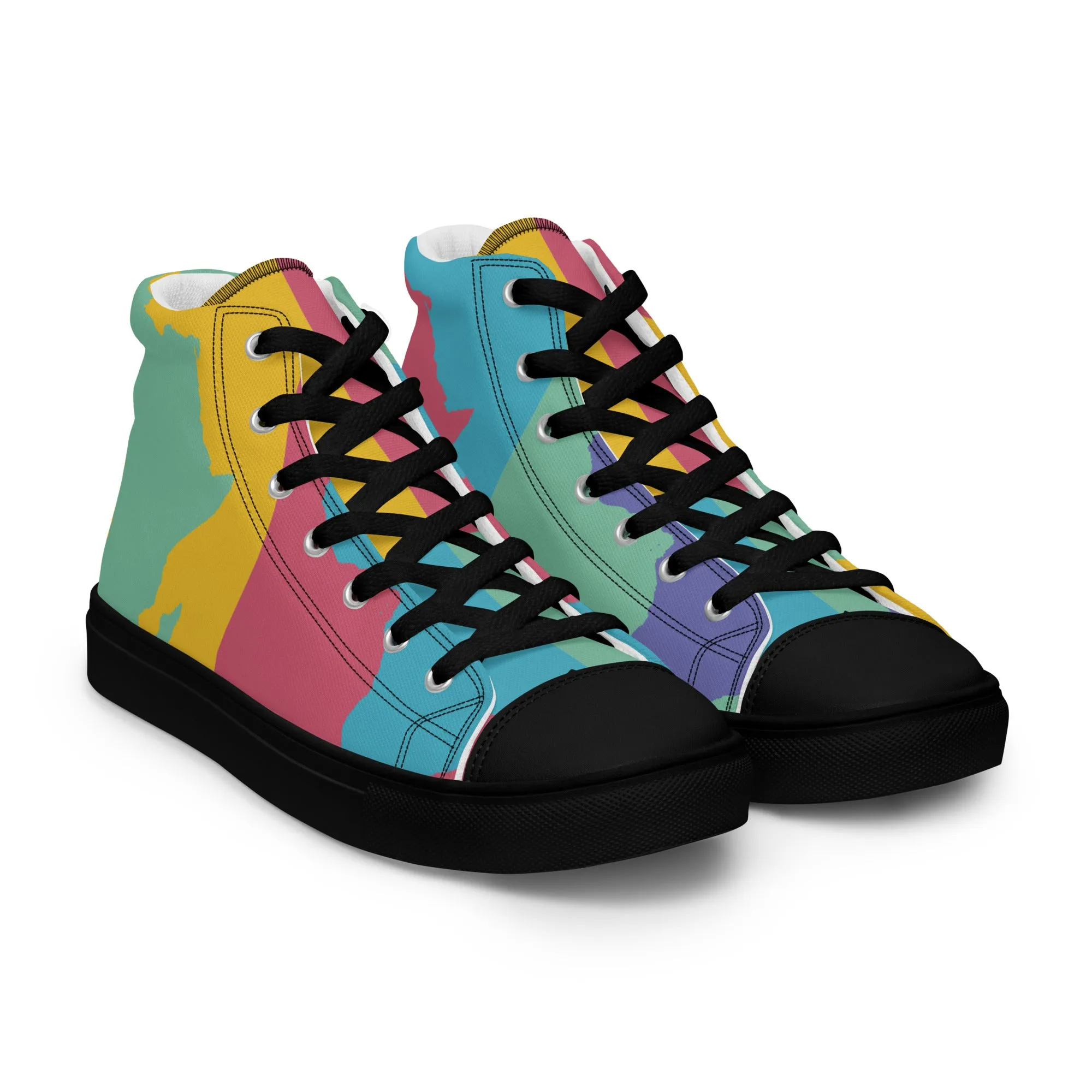 AFRICA WARHOL Women's High Top Canvas Shoes (Retro)