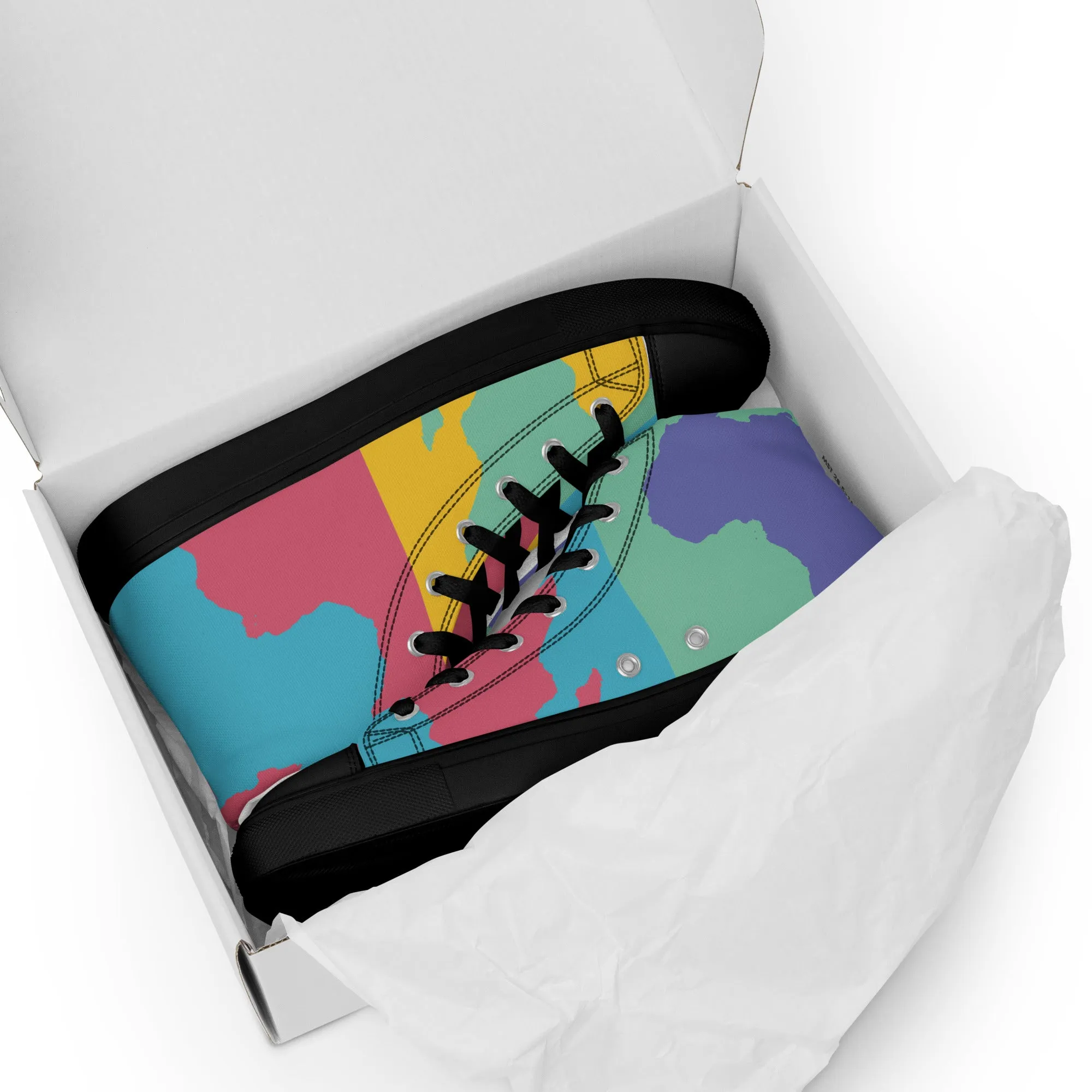 AFRICA WARHOL Women's High Top Canvas Shoes (Retro)