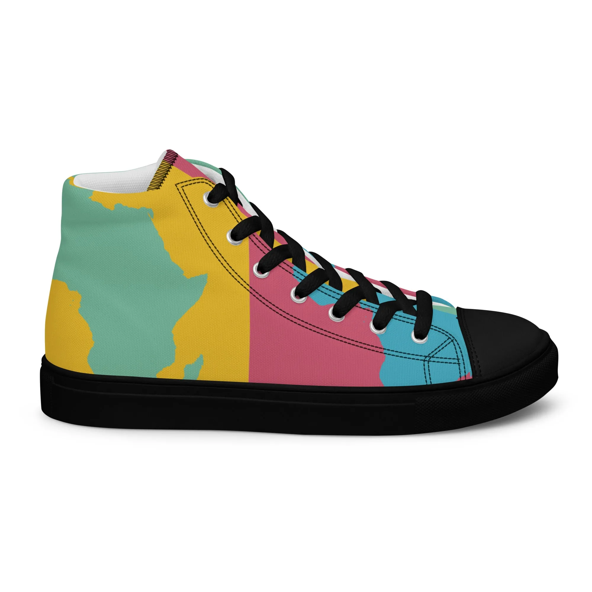 AFRICA WARHOL Women's High Top Canvas Shoes (Retro)