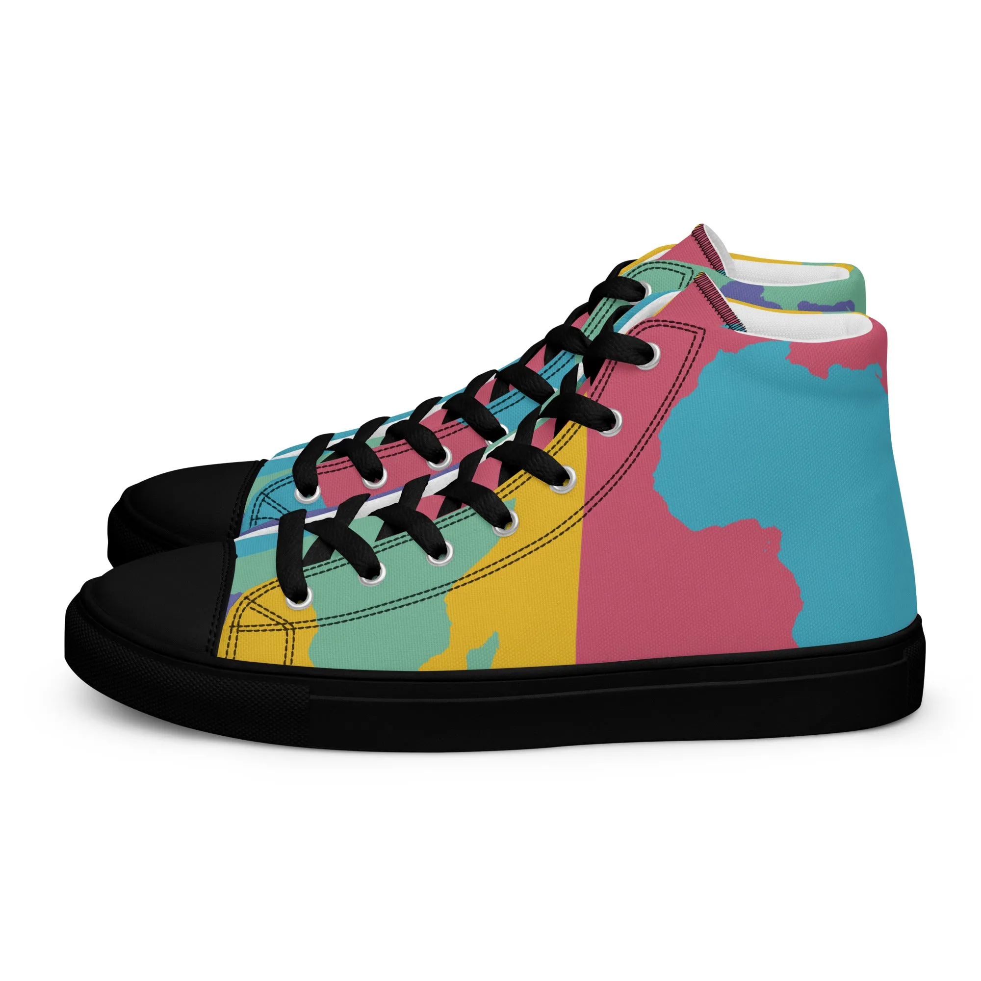AFRICA WARHOL Women's High Top Canvas Shoes (Retro)