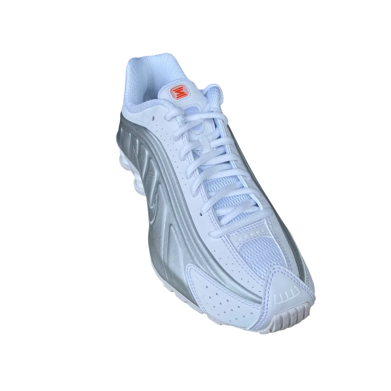 Nike Shox R4 AR3565-101 Sneakers Bianco-Argento Donna running on treadmill shoes
