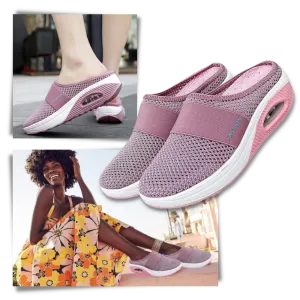 Air-cushion diabetic slip-on shoes